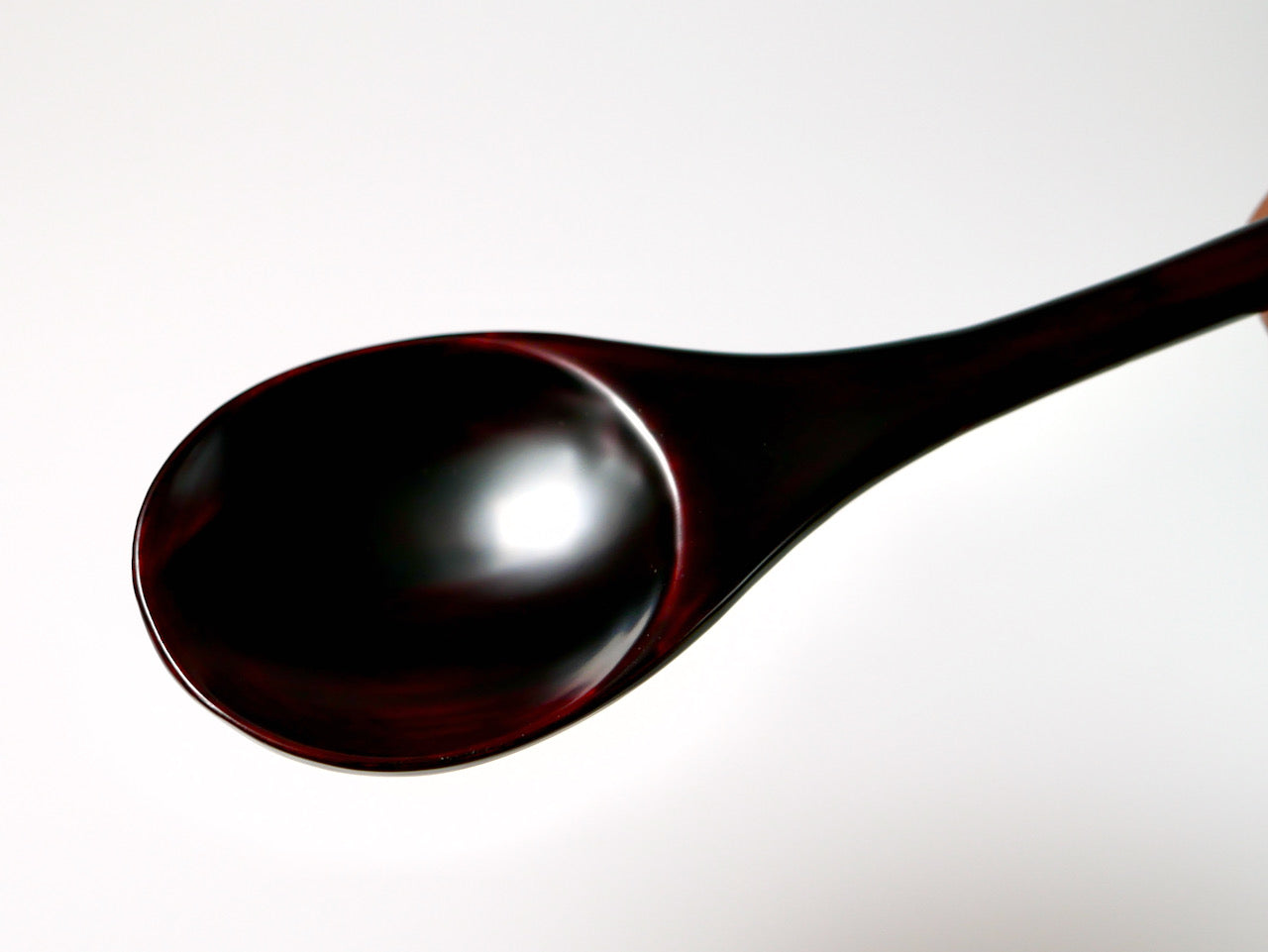 Large round urushi lacquer spoon