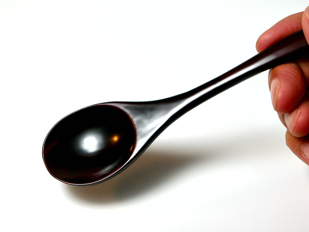 Large round urushi lacquer spoon